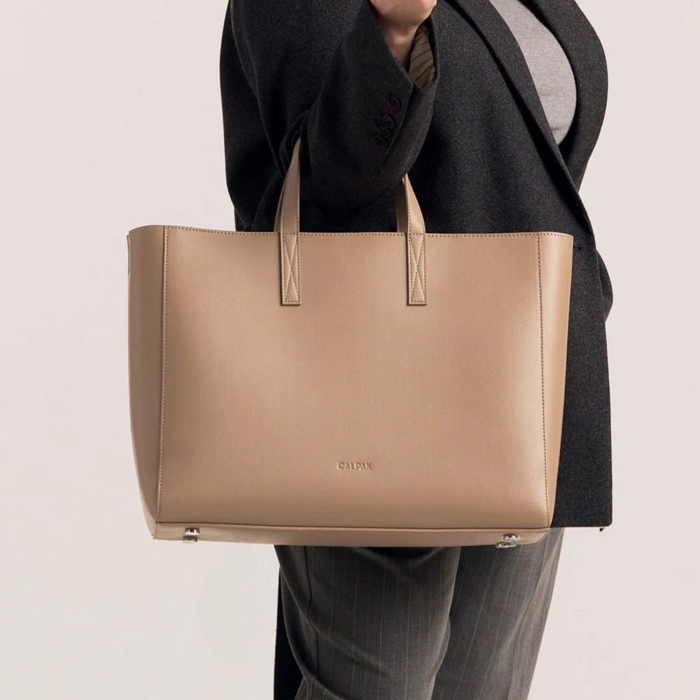 Calpak Taupe Laptop Bag